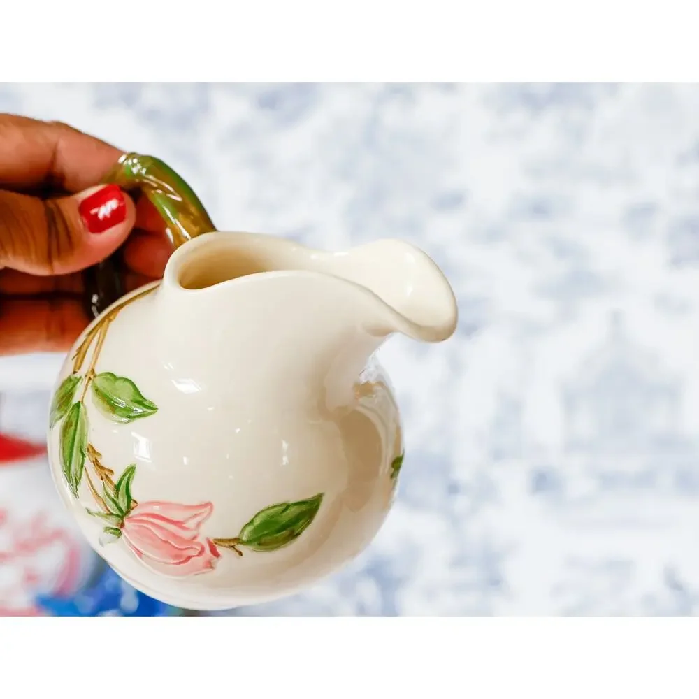 VTG 1940s Franciscan Desert Rose USA Creamer Pitcher Retro MCM Cottage Country